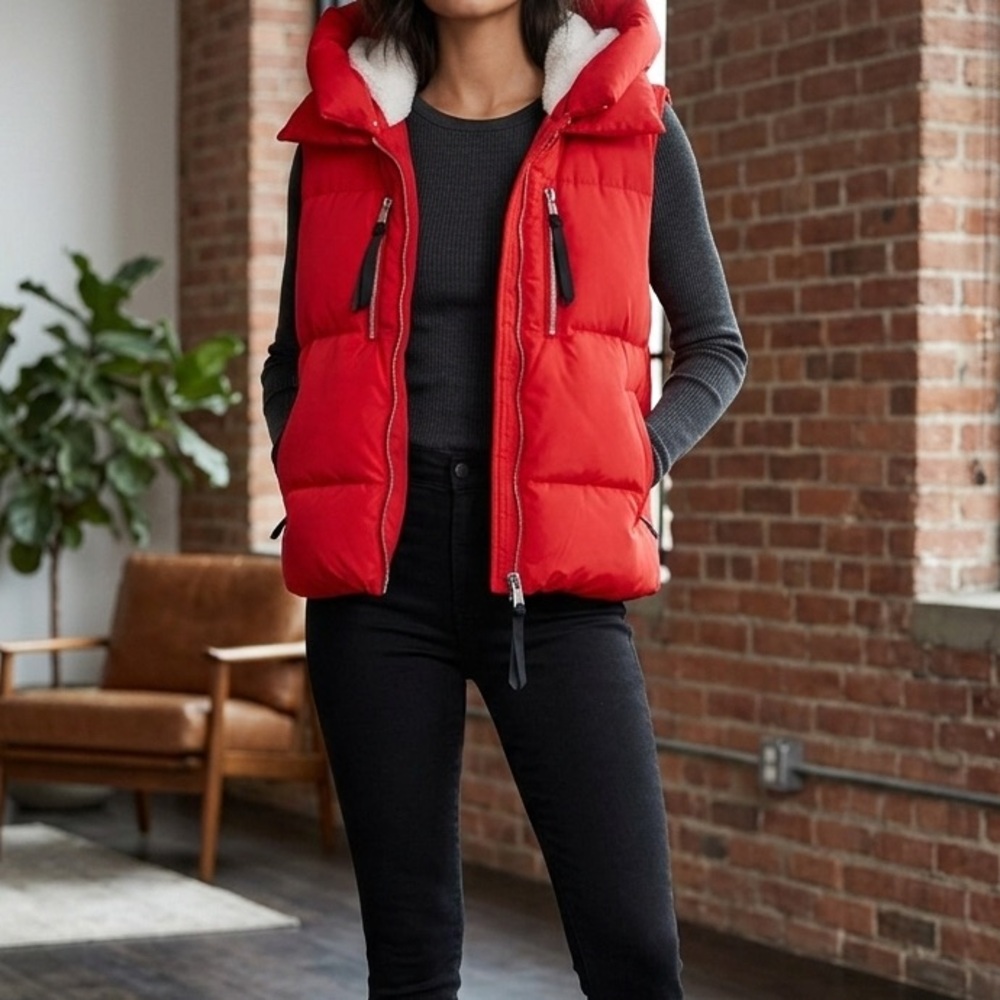 Forever 21 Hooded Puffer Vest